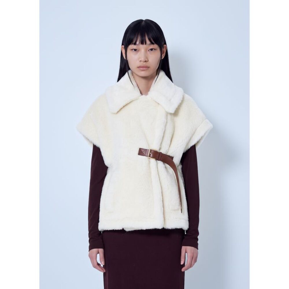 Max Mara Women Shearling Belted Gilet